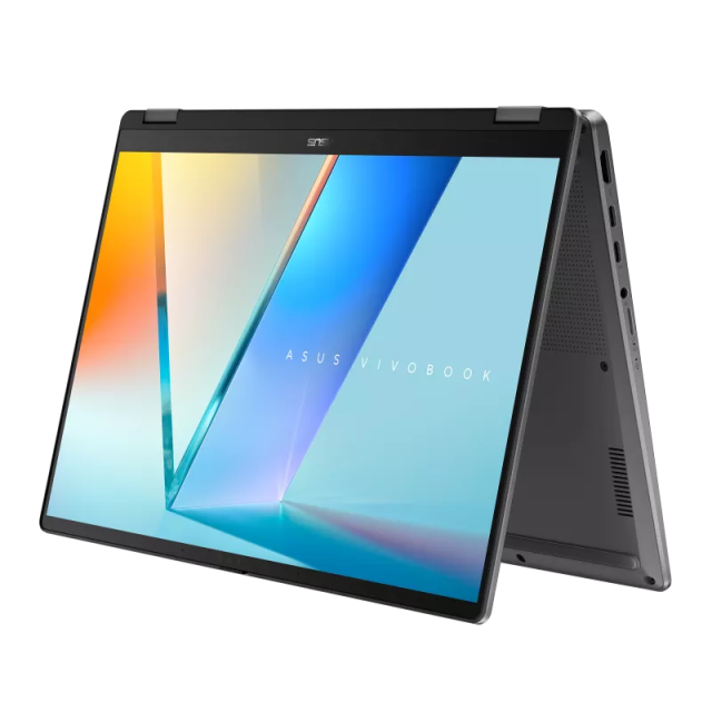 Лаптоп ASUS Vivobook 14 Flip TP3407SA-SG155W, Intel Core Ultra 7 258V 8C (2.2 / 4.8 GHz, 12MB Cache), 14.0" (35.56 cm) WUXGA OLED Display, Touch screen, Intel Arc 140V, 32GB LPDDR5X, 1TB M.2 NVMe SSD, Windows 11 Home