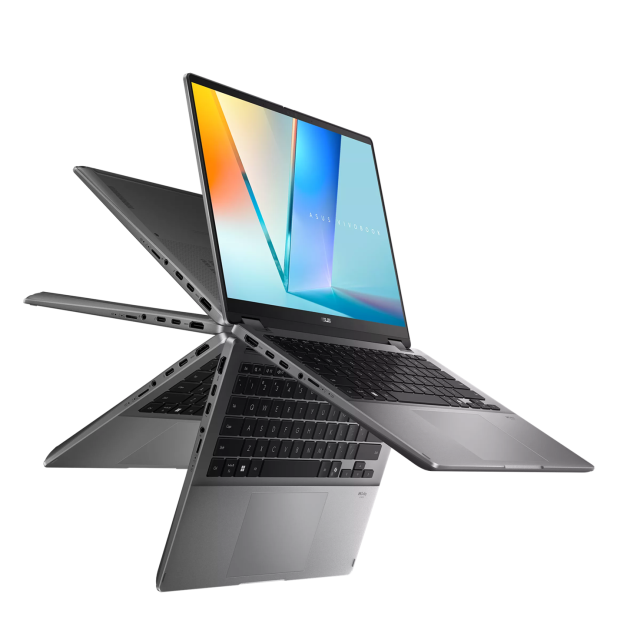 Лаптоп ASUS Vivobook 14 Flip TP3407SA-SG155W, Intel Core Ultra 7 258V 8C (2.2 / 4.8 GHz, 12MB Cache), 14.0" (35.56 cm) WUXGA OLED Display, Touch screen, Intel Arc 140V, 32GB LPDDR5X, 1TB M.2 NVMe SSD, Windows 11 Home
