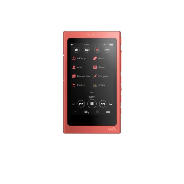 Mp3 плейър Sony NW-A45HN, 16GB, Hi-Res Audio, 7.8cm screen, NFC/Bluetooth, Noise Cancelling headphones, red