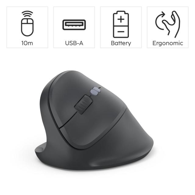 Мишка HAMA EMW-500L Wireless, ергономична мишка, оптичен (1600 DPI), /за лява ръка/, черна