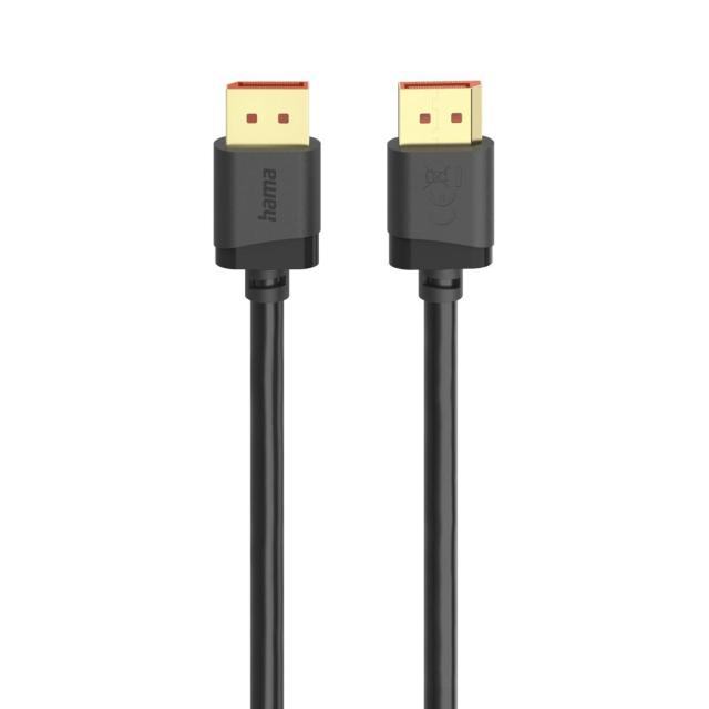 Кабел HAMA DisplayPort към DisplayPort 2.1, Ultra-HD 8K, 40 Gbit/s, 2 м