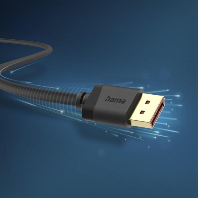 Кабел HAMA DisplayPort към DisplayPort 2.1, Ultra-HD 8K, 40 Gbit/s, 2 м