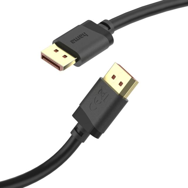 Кабел HAMA DisplayPort към DisplayPort 2.1, Ultra-HD 8K, 40 Gbit/s, 2 м