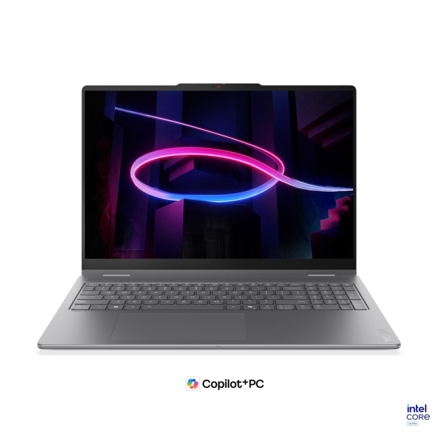 Лаптоп Lenovo Yoga 7 2-in-1 16IPH11 Aura Edition, Intel Core Ultra 7 355 8C (1.7 / 4.7 GHz, 12MB Cache), 16" (40.64cm) 2.8K OLED 500nits Glossy Display, Intel Graphics 4 Xe3, 32GB LPDDR5X, 1TB M.2 NVMe SSD, Windows 11 Home