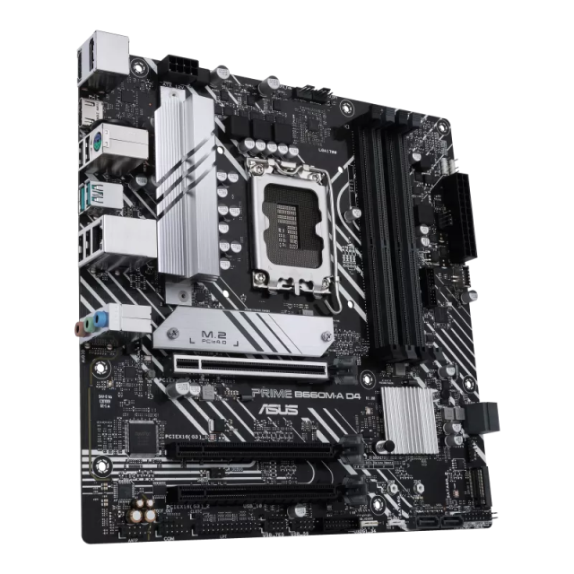 Дънна платка Asus Prime B660M-A D4-CSM, B660, LGA1700, DDR4, PCI-E 4.0, 4x SATA 6Gb/s, 2x M.2, HDMI, DisplayPort, mATX