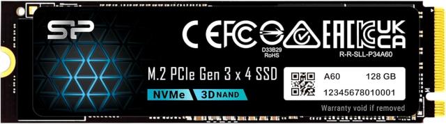Silicon Power A60 SSD 128GB M.2-2280 PCIe Gen 3x4 NVMe 