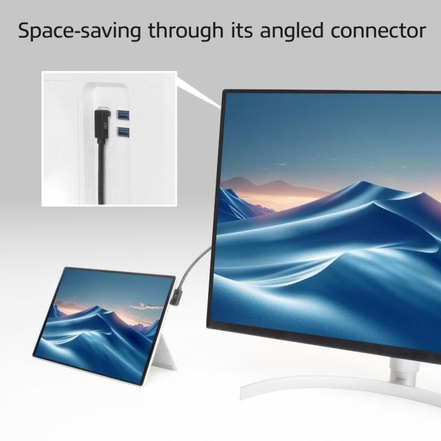 ACT Кабел USB Type-C към USB Type-C, 10Gbps, 60W, 1 m, конектори 90° left/right, up/down angled