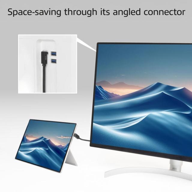 ACT Кабел USB Type-C към USB Type-C, 10Gbps, 60W, 1.0м, конектори на 90° up/down angled