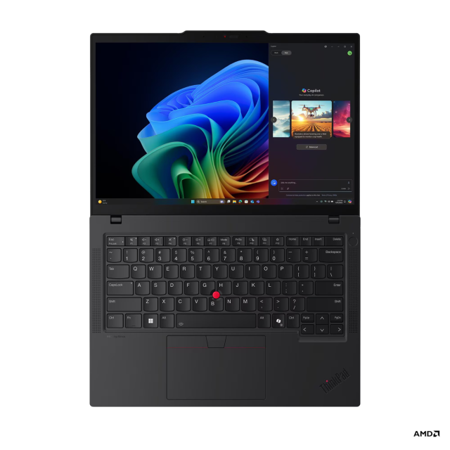 Лаптоп Lenovo ThinkPad T14 G6, AMD Ryzen AI 7 PRO 350 8C (3.5 / 5.0 GHz, 16MB Cache), 14.0" (35.56 cm) 2.8K OLED Anti-Reflection Display, Touchscreen, AMD Radeon 860M, 32GB DDR5, 1 TB M.2 NVMe SSD, Windows 11 Pro