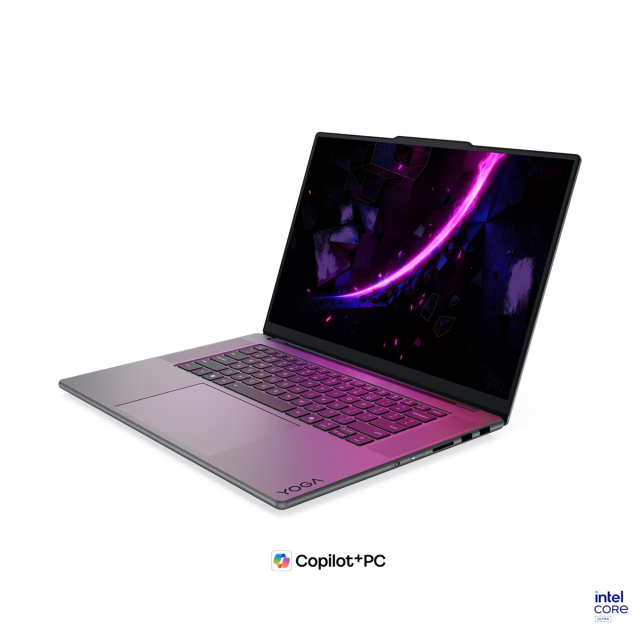 Лаптоп Lenovo Yoga Pro 9 16IPH11, Intel Core Ultra 9 386H 16C (1.6 / 4.9 GHz, 18MB Cache), 16" (40.64cm) 3.2K OLED 1000nits 120Hz Glossy Display, Touchscreen, NVIDIA GF RTX5070 12GB GDDR7 DLSS 4, 64GB LPDDR5X, 1TB M.2 NVMe SSD, Windows 11 Home