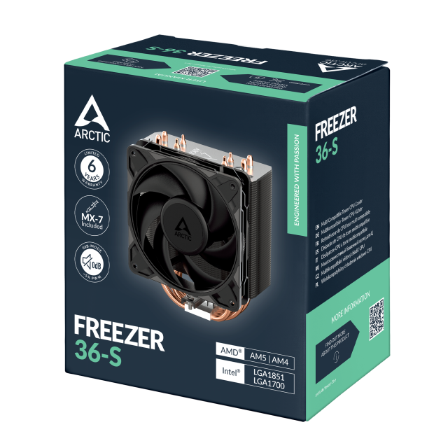 Охладител за процесор ARCTIC Freezer 36-S, 4-Pin, AM4 / AM5 / LGA1700 / 1851