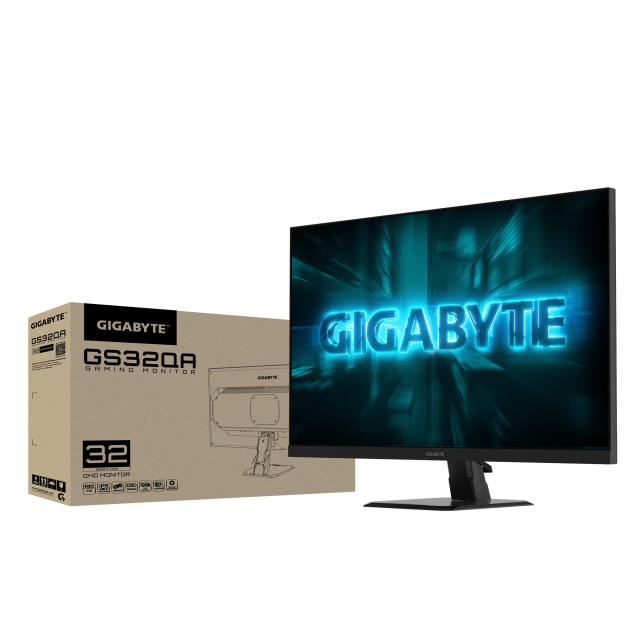 Монитор GIGABYTE GS32QA, 31.5" (80.01 cm) QHD SS-IPS Display, 180Hz, 1ms, 1000:1, 300 cd/m2, HDMI, DP
