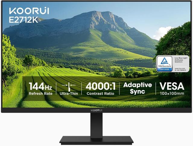 Монитор KOORUI E2712K, 27.0" (68.58 cm) FHD IPS Display, 144Hz, 5ms, 1000:1, 250cd/m2, VGA, HDMI