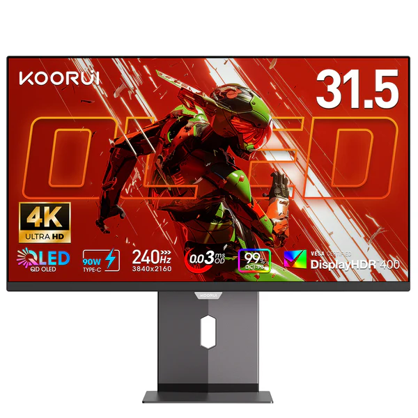 Монитор KOORUI S3241XO, 31.5" (80.01 cm) QD-OLED/ LED Display, 240Hz, 0.03ms, 1 500 000 : 1, 280cd/m2, HDMI, DP, USB, USB Type-C