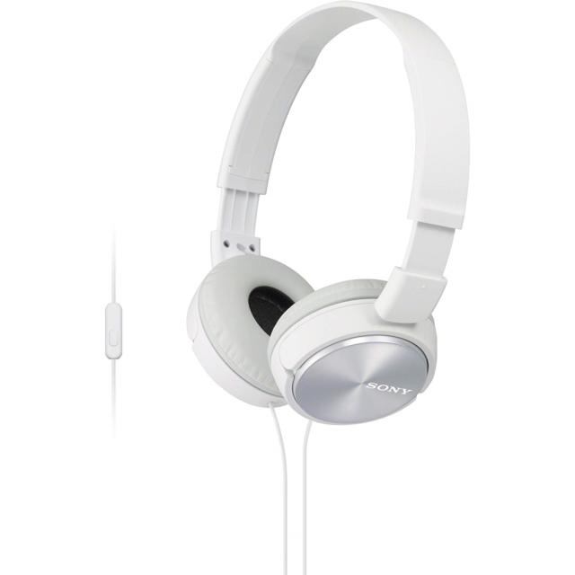 Слушалки Sony Headset MDR-ZX310AP, микрофон, 3,5 мм жак, Бели