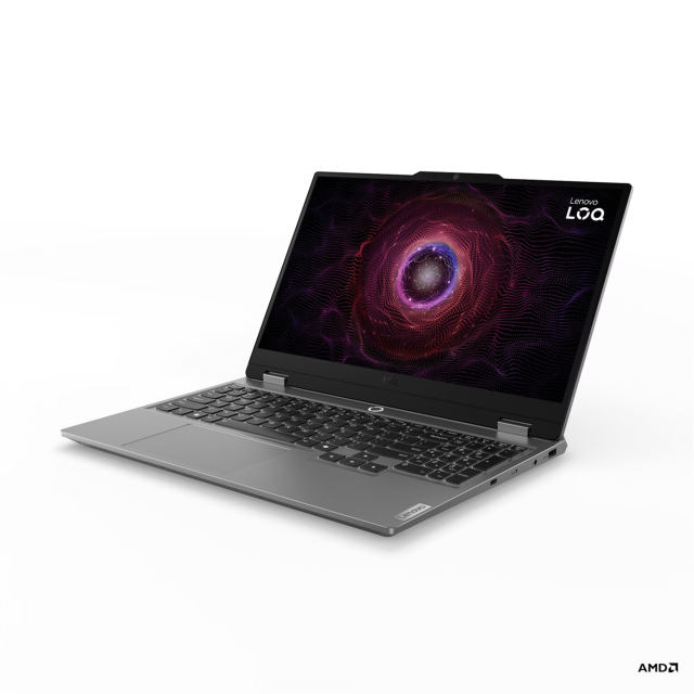 Лаптоп Lenovo LOQ 15AHP9, AMD Ryzen 7 7445HS 8C (3.2 / 3.55 GHz, 16MB Cache), 15.6'' (39.62 cm) FHD IPS Anti-glare Display, NVIDIA GF RTX3050 6GB GDDR6, 16GB DDR5, 512 GB M.2 NVMe SSD, Free DOS