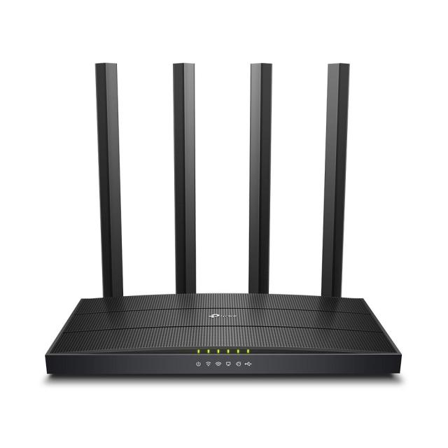 Рутер TP-Link Archer C6U, 1200Mbps, 2.4GHz (300 Mbps)/ 5GHz (867 Mbps), Wireless AC, 4x LAN 10/100/1000, 1x WAN 10/100/1000, USB