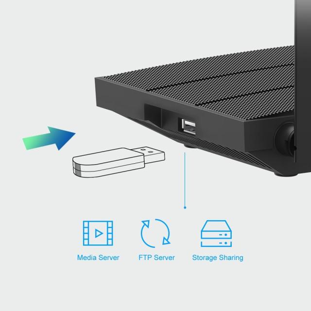 Рутер TP-Link Archer C6U, 1200Mbps, 2.4GHz (300 Mbps)/ 5GHz (867 Mbps), Wireless AC, 4x LAN 10/100/1000, 1x WAN 10/100/1000, USB