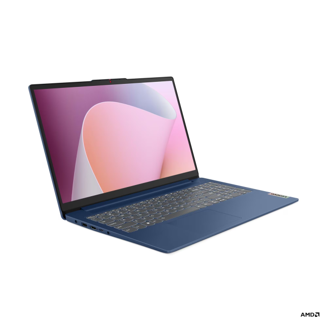 Лаптоп Lenovo IdeaPad Slim 3 15AMN8, AMD Ryzen 5 40 4C (2.8 / 4.3 GHz, 4MB Cache), 15.6'' (39.62 cm) FHD IPS Anti-glare Display, 16GB LPDDR5, 512GB M.2 NVMe SSD, Free DOS