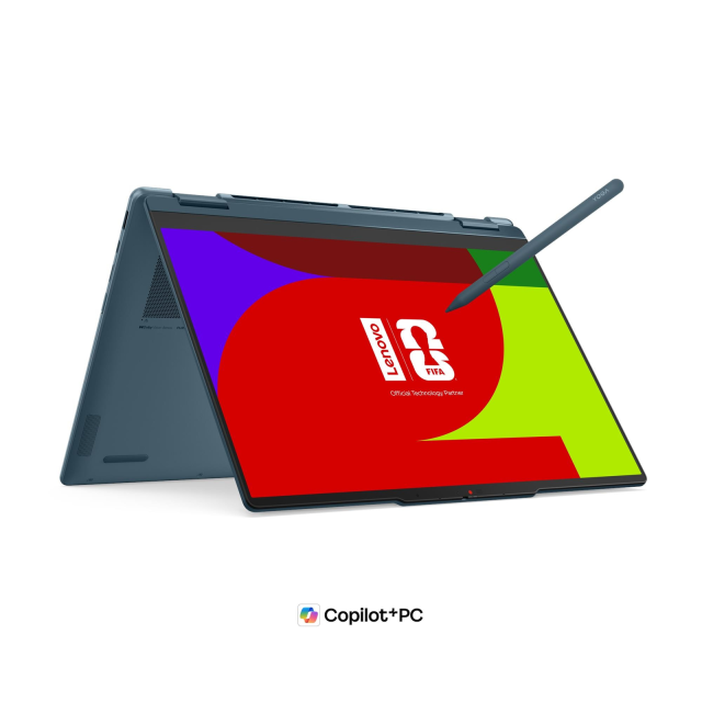 Лаптоп Lenovo Yoga 7 2-in-1 14AGP11, AMD Ryzen AI 7 445 6C (2.0 / 4.6 GHz, 8MB Cache), 14.0" (35.56 cm) WUXGA OLED Anti-fingerprint Display, Touchscreen, 24GB LPDDR5X, 1TB M.2 NVMe SSD, Free DOS