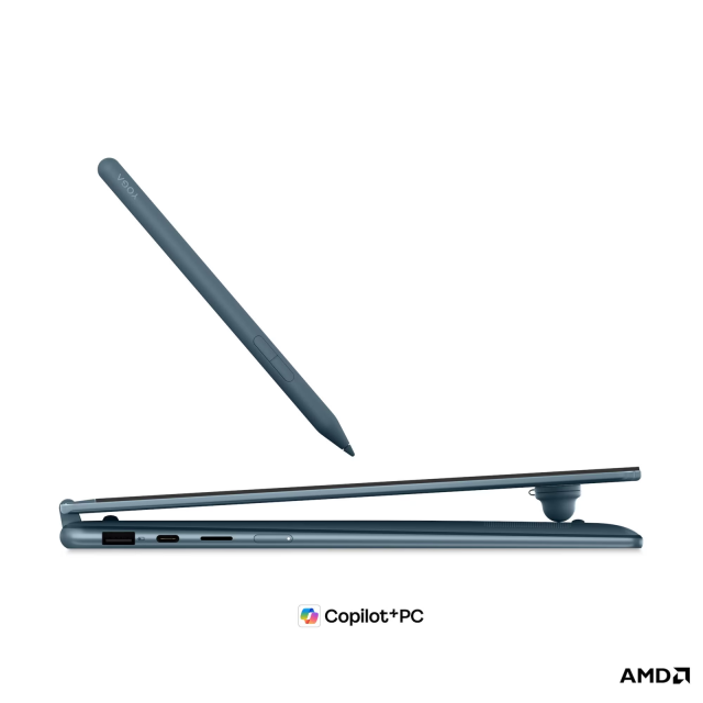 Лаптоп Lenovo Yoga 7 2-in-1 14AGP11, AMD Ryzen AI 7 445 6C (2.0 / 4.6 GHz, 8MB Cache), 14.0" (35.56 cm) WUXGA OLED Anti-fingerprint Display, Touchscreen, 24GB LPDDR5X, 1TB M.2 NVMe SSD, Free DOS