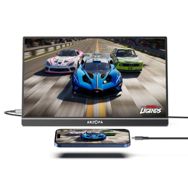 Монитор Arzopa Z1FC with Sleeve Bag Portable Monitor, 16.1" (40.89cm) FHD IPS, 144Hz, 300cd/m², 1200:1, Mini HD, USB Type-C