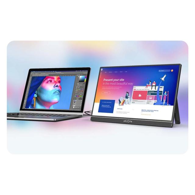 Монитор Arzopa Z1C Portable Monitor, 16.1" (40.89cm) FHD IPS, 60Hz, 300cd/m², 1000:1, Mini HD, USB Type-C