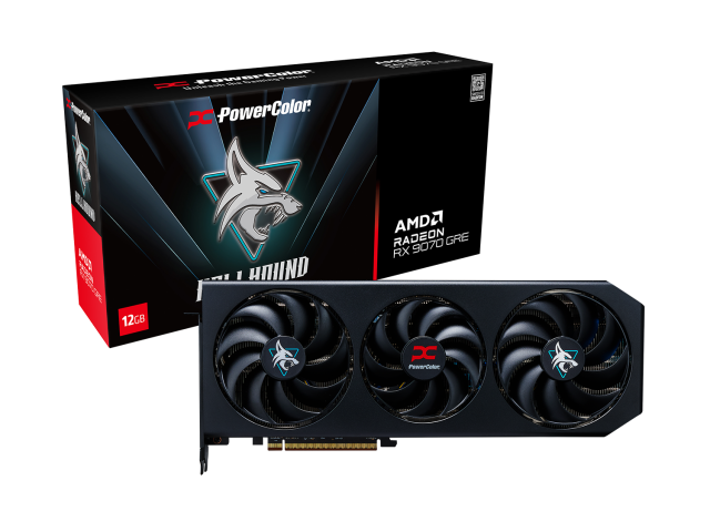 Видео карта PowerColor Radeon RX 9070 GRE Hellhound 12GB GDDR6, HDMI, 3x DP