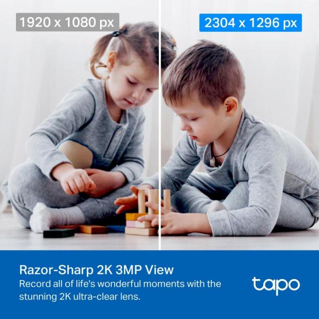 Камера IP TP-Link Tapo C210P2, 360°, Pan/Tilt, 3Mpix, IR осветленост, H.264, Wi-Fi, аудио, microSD слот, 2бр. камери