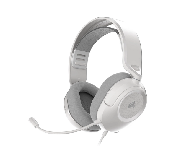 Геймърски слушалки с микрофон Corsair HS35 v3 White, USB-A, 3.5 mm жак
