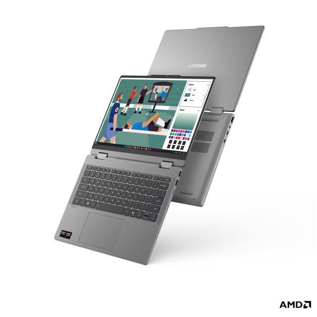 Лаптоп Lenovo IdeaPad 5 2-in-1 14AHP11, AMD Ryzen 7 250 8C (3.3 / 5.1 GHz, 16MB Cache), 14.0" (35.56 cm) WUXG IPS Display, Touchscreen, 16GB DDR5, 512GB M.2 NVMe SSD, Windows 11 Home