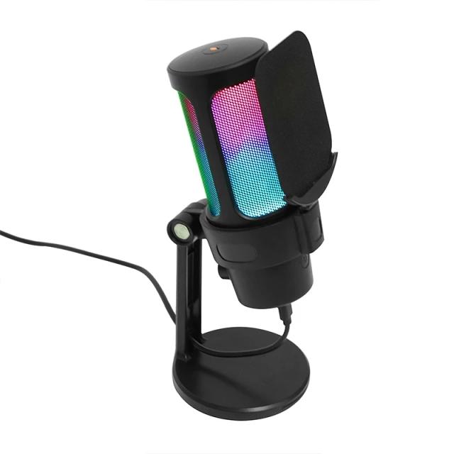 Mикрофон VCom Gaming Microphone, USB, RGB, Black