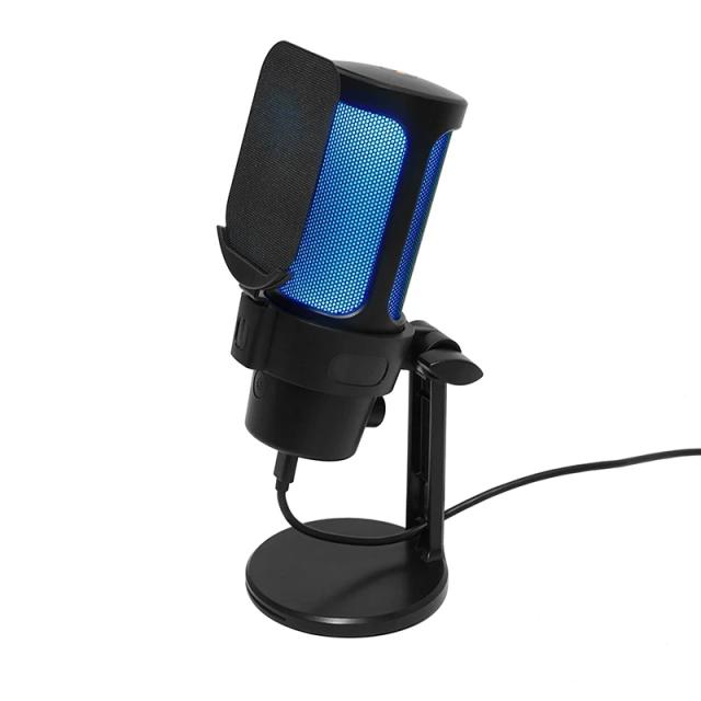 Mикрофон VCom Gaming Microphone, USB, RGB, Black