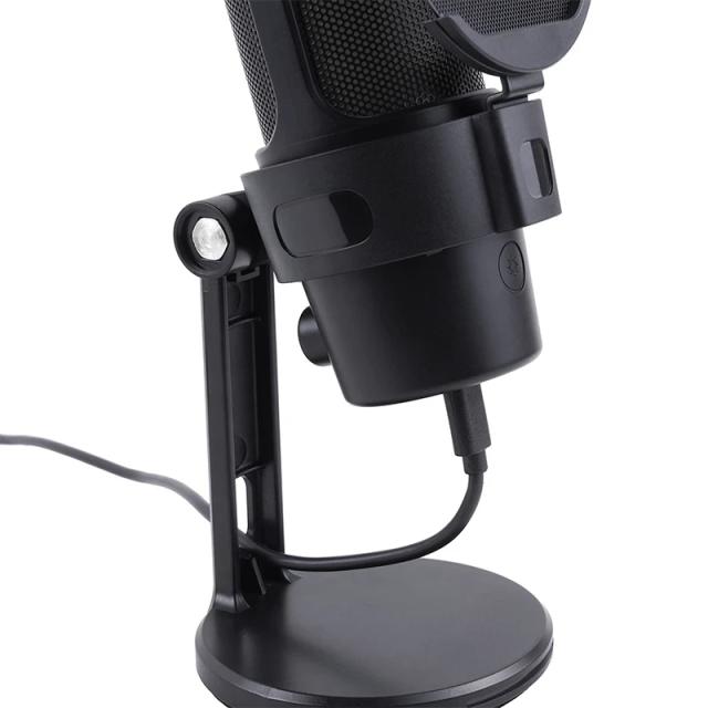 Mикрофон VCom Gaming Microphone, USB, RGB, Black