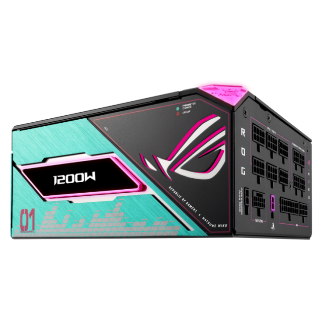Захранване ASUS ROG Thor 1200W Platinum III Hatsune Miku Edition, Active PFC, ATX 3.1, PCIe 5.1, 80 Plus Platinum, Fully Modular