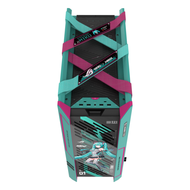 Кутия ASUS ROG Strix Helios II Hatsune Miku Edition, Mid-Tower, 4x USB 3.2, 2x USB Type-C, E-ATX / ATX / Micro-ATX / Mini-ITX