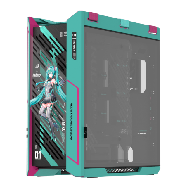 Кутия ASUS ROG Strix Helios II Hatsune Miku Edition, Mid-Tower, 4x USB 3.2, 2x USB Type-C, E-ATX / ATX / Micro-ATX / Mini-ITX