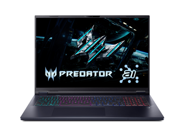 Лаптоп Acer Predator Helios Neo 18 AI PHN18-72-77L2, Intel Core Ultra 7 255HX 20C (1.80 / 5.20 GHz, 36MB Cache), 18.0" (45.72 cm) WQXGA IPS, NVIDIA GeForce RTX 5070 8GB GDDR7 DLSS 4, 16GB DDR5, 1TB M.2 NVMe SSD, 