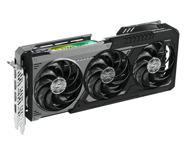 Видео карта ASRock Radeon RX 9070 GRE Steel Legend Dark 12GB OC GDDR6, 192-bit, HDMI, DisplayPort
