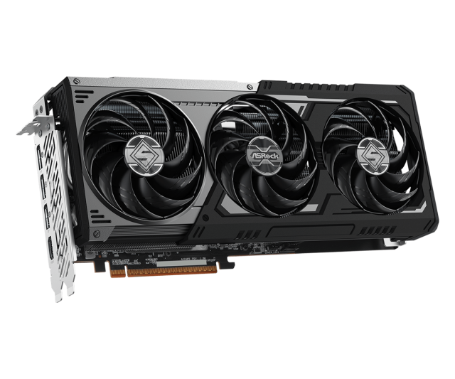 Видео карта ASRock Radeon RX 9070 GRE Steel Legend Dark 12GB OC GDDR6, 192-bit, HDMI, DisplayPort