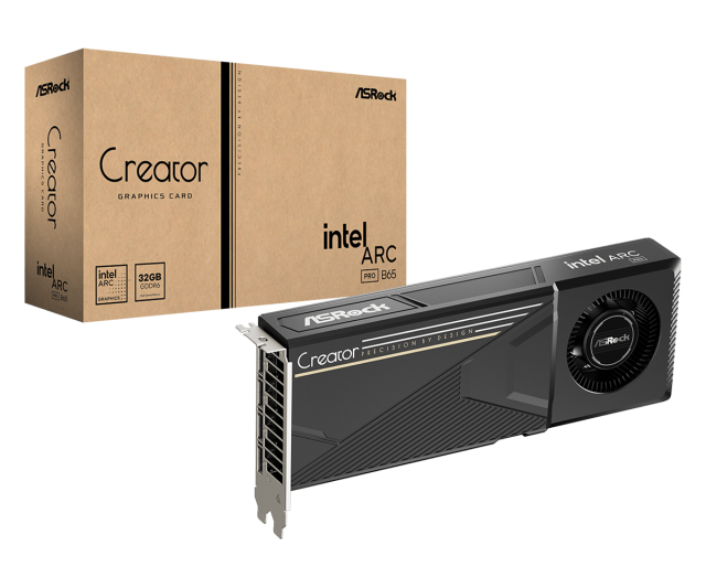 Видеокарта ASRock Intel ARC Pro B65 Creator 32GB GDDR6, 192-bit, DisplayPort