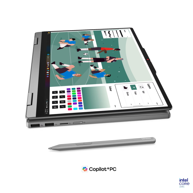 Лаптоп Lenovo IdeaPad 5 2-in-1 14IPH11, Intel Core Ultra 5 322 6C (1.9 / 4.4 GHz, 12MB Cache), 14.0" (35.56 cm) WUXGA IPS Glass Display, Touchscreen, 16GB DDR5, 512GB M.2 NVMe SSD, Windows® 11 Home