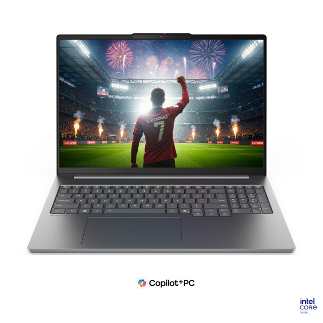 Лаптоп Lenovo IdeaPad Pro 5 16IPH11, Intel Core Ultra 7 356H 16C (1.5 / 4.7 GHz, 18MB Cache), 16.0" (40.64 cm) 2.8K OLED Glossy Display, NVIDIA GF RTX5050 8GB GDDR7 DLSS 4, 32GB LPDDR5X, 1TB M.2 NVMe SSD, No OS