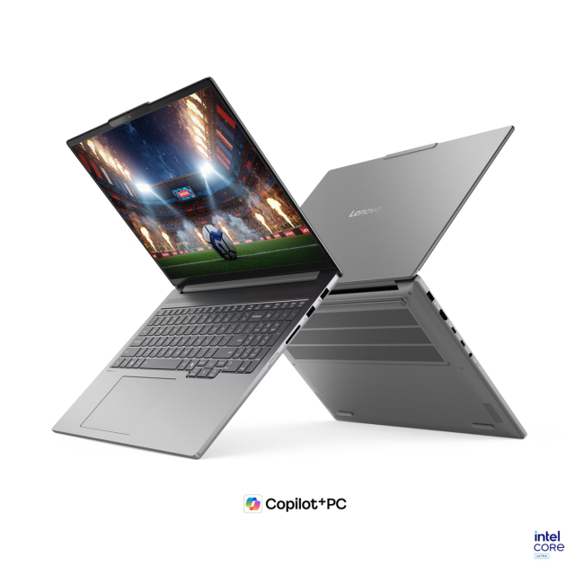 Лаптоп Lenovo IdeaPad Pro 5 16IPH11, Intel Core Ultra 7 356H 16C (1.5 / 4.7 GHz, 18MB Cache), 16.0" (40.64 cm) 2.8K OLED Glossy Display, NVIDIA GF RTX5050 8GB GDDR7 DLSS 4, 32GB LPDDR5X, 1TB M.2 NVMe SSD, No OS