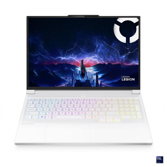 Лаптоп Lenovo Legion 7 16IAX10, Intel Core Ultra 7 255HX 20C (1.80 / 5.20 GHz, 36MB Cache), 16.0" (40.64 cm) WQXGA OLED Display, NVIDIA GF RTX5060  8GB GDDR7 DLSS 4, 32GB DDR5, 1TB M.2 NVMe SSD, No OS