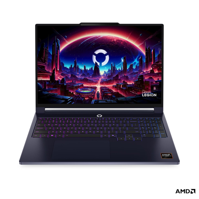 Лаптоп Lenovo Legion 7 16AGP11, AMD Ryzen AI 9 HX 470 12C (2.0 / 5.2 GHz, 24MB Cache), 16.0" (40.64 cm) WQXGA OLED Glossy Display, NVIDIA GF RTX5060 8GB GDDR7 DLSS 4, 32GB LPDDR5X, 1TB M.2 NVMe SSD, No OS