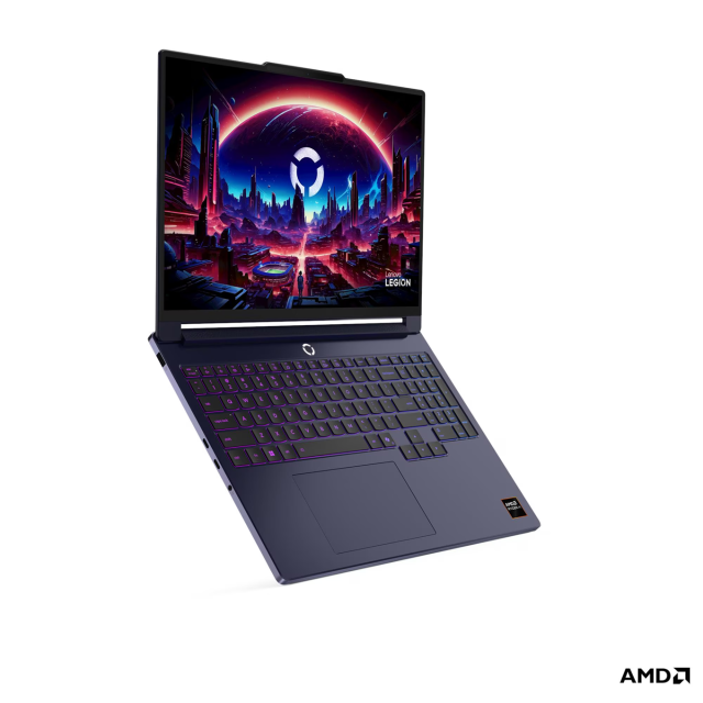 Лаптоп Lenovo Legion 7 16AGP11, AMD Ryzen AI 9 HX 470 12C (2.0 / 5.2 GHz, 24MB Cache), 16.0" (40.64 cm) WQXGA OLED Glossy Display, NVIDIA GF RTX5060 8GB GDDR7 DLSS 4, 32GB LPDDR5X, 1TB M.2 NVMe SSD, No OS