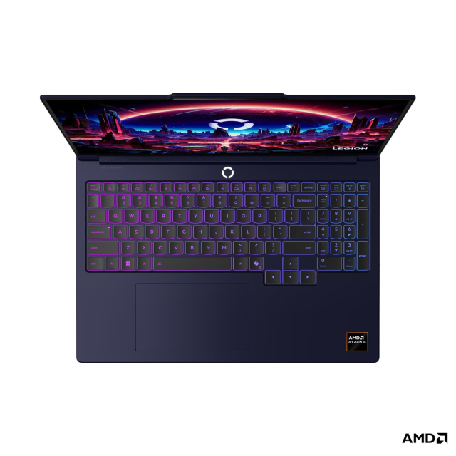 Лаптоп Lenovo Legion 7 16AGP11, AMD Ryzen AI 9 HX 470 12C (2.0 / 5.2 GHz, 24MB Cache), 16.0" (40.64 cm) WQXGA OLED Glossy Display, NVIDIA GF RTX5060 8GB GDDR7 DLSS 4, 32GB LPDDR5X, 1TB M.2 NVMe SSD, No OS