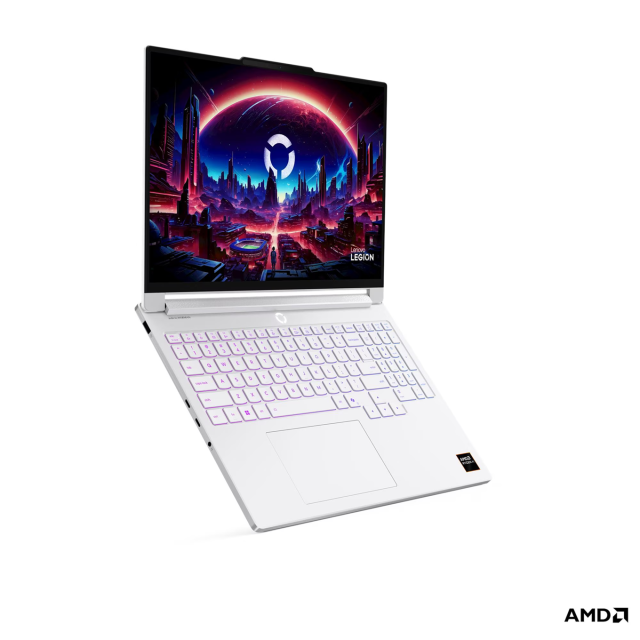 Лаптоп Lenovo Legion 7 16AGP11, AMD Ryzen AI 9 HX 470 12C (2.0 / 5.2 GHz, 24MB Cache), 16.0" (40.64 cm) WQXGA OLED Glossy Display, NVIDIA GF RTX5060 8GB GDDR7 DLSS 4, 32GB LPDDR5X, 1TB M.2 NVMe SSD, No OS