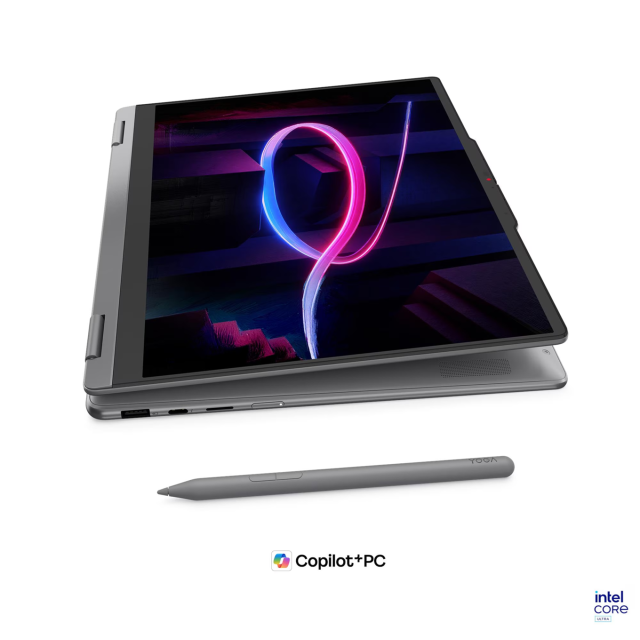 Лаптоп Lenovo Yoga 7 2-in-1 14IPH11 Aura Edition, Intel Core Ultra 7 355 8C (1.7 / 4.7 GHz, 12MB Cache), 14.0" (35.56 cm) 2.8K WQXGA+ OLED Glossy Display, 32GB LPDDR5X, 1TB M.2 NVMe SSD, Windows 11 Home